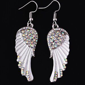 Rhinestone Angel Wings Shaped Earrings